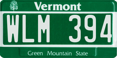 VT license plate WLM394