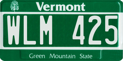 VT license plate WLM425