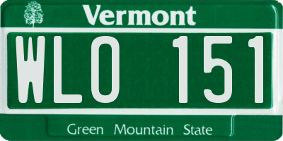 VT license plate WLO151