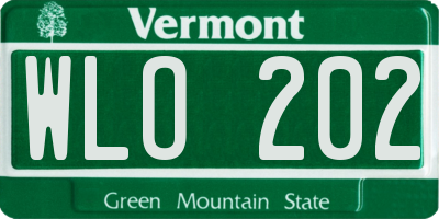 VT license plate WLO202