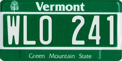 VT license plate WLO241