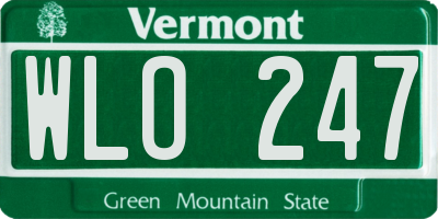 VT license plate WLO247