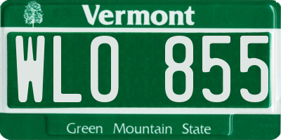 VT license plate WLO855