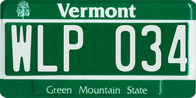 VT license plate WLP034