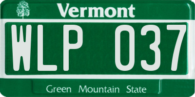 VT license plate WLP037