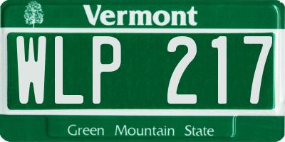 VT license plate WLP217