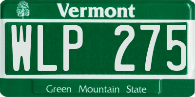 VT license plate WLP275