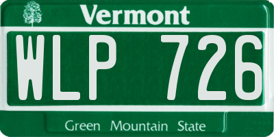 VT license plate WLP726