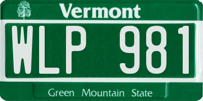 VT license plate WLP981