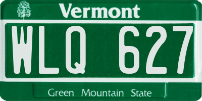 VT license plate WLQ627