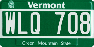 VT license plate WLQ708
