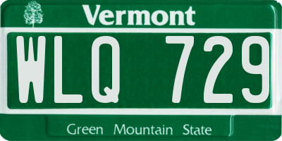 VT license plate WLQ729