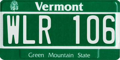 VT license plate WLR106