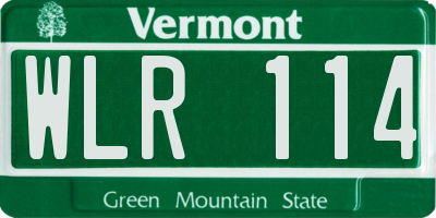 VT license plate WLR114
