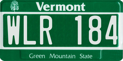 VT license plate WLR184
