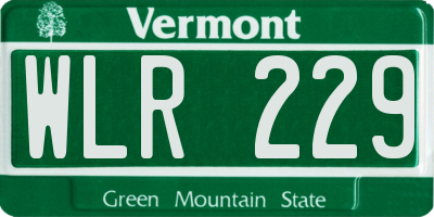 VT license plate WLR229