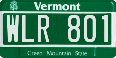 VT license plate WLR801