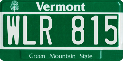 VT license plate WLR815