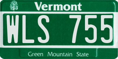 VT license plate WLS755