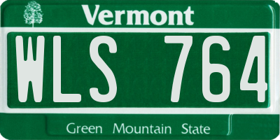 VT license plate WLS764