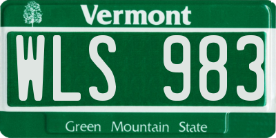 VT license plate WLS983