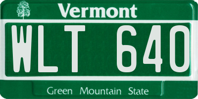 VT license plate WLT640