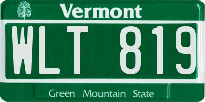 VT license plate WLT819