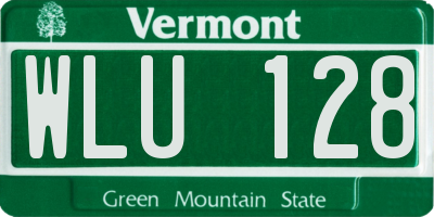 VT license plate WLU128