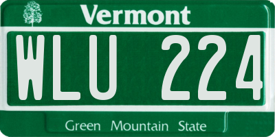 VT license plate WLU224
