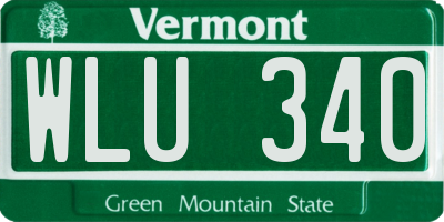 VT license plate WLU340