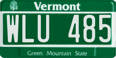 VT license plate WLU485