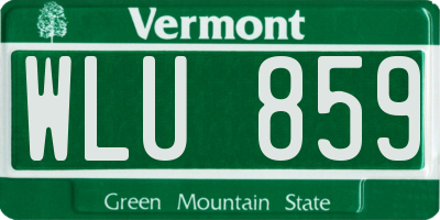 VT license plate WLU859