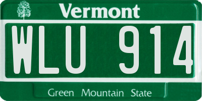 VT license plate WLU914