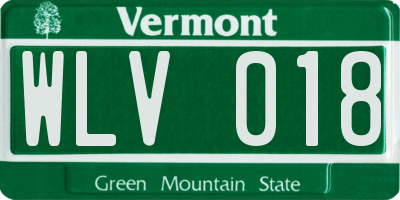 VT license plate WLV018