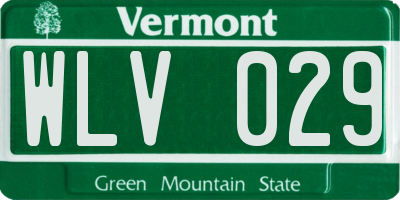VT license plate WLV029