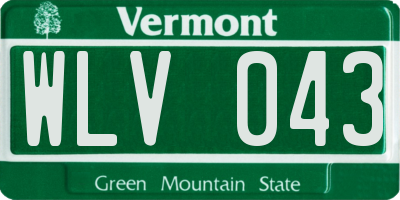 VT license plate WLV043
