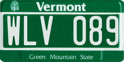 VT license plate WLV089