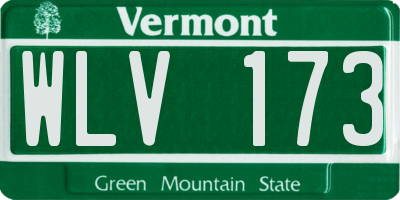 VT license plate WLV173