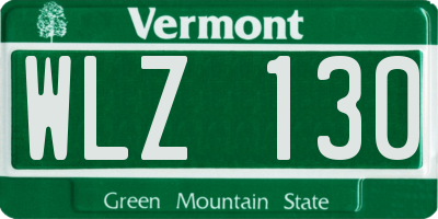 VT license plate WLZ130