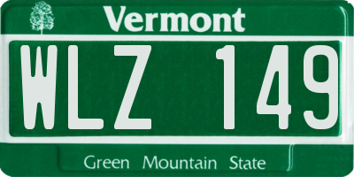 VT license plate WLZ149