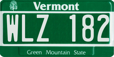 VT license plate WLZ182