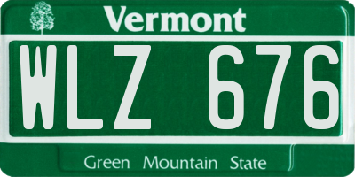 VT license plate WLZ676