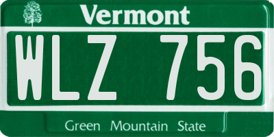 VT license plate WLZ756
