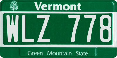 VT license plate WLZ778