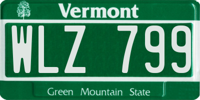 VT license plate WLZ799