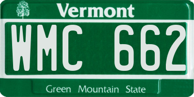 VT license plate WMC662