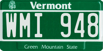 VT license plate WMI948