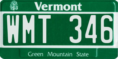 VT license plate WMT346