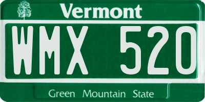 VT license plate WMX520