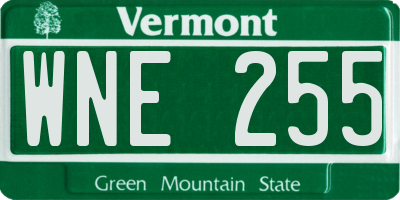 VT license plate WNE255